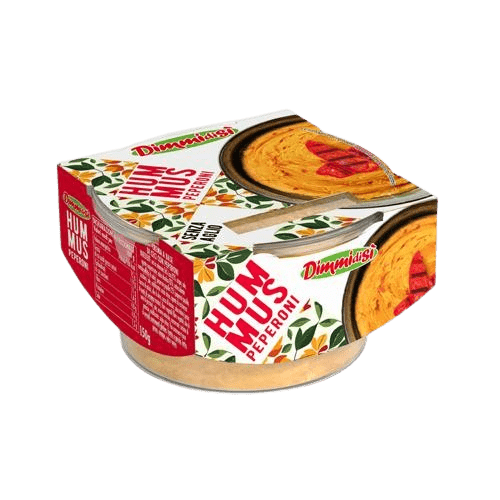 Hummus Container with Peppers Label