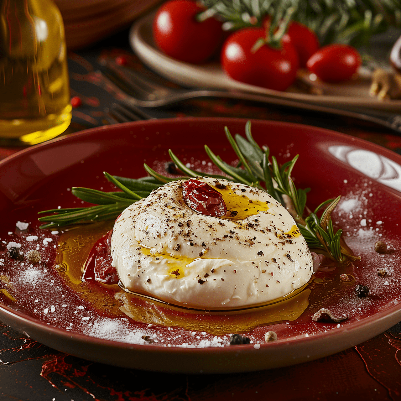 Artfully Plated Dish with Vegetables and Egg