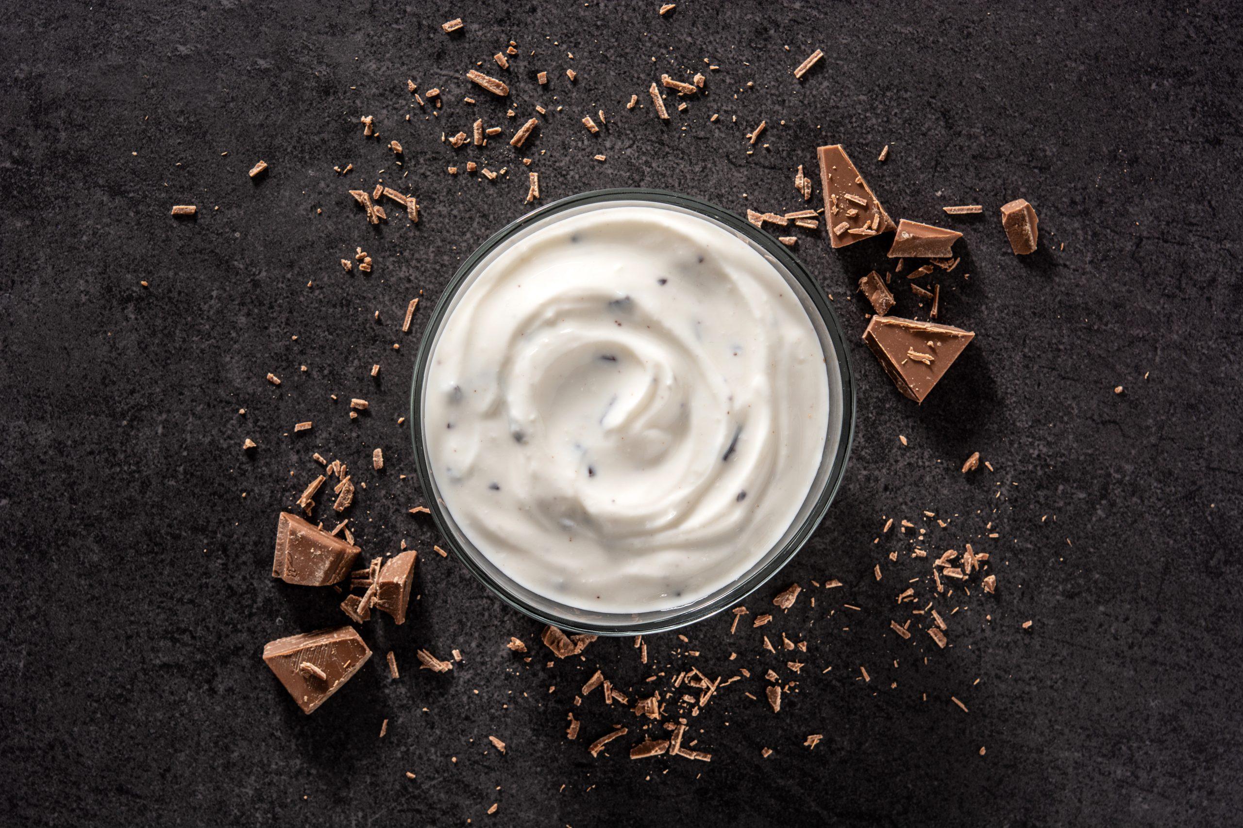Whipped Cream Dessert with Chocolate Shavings