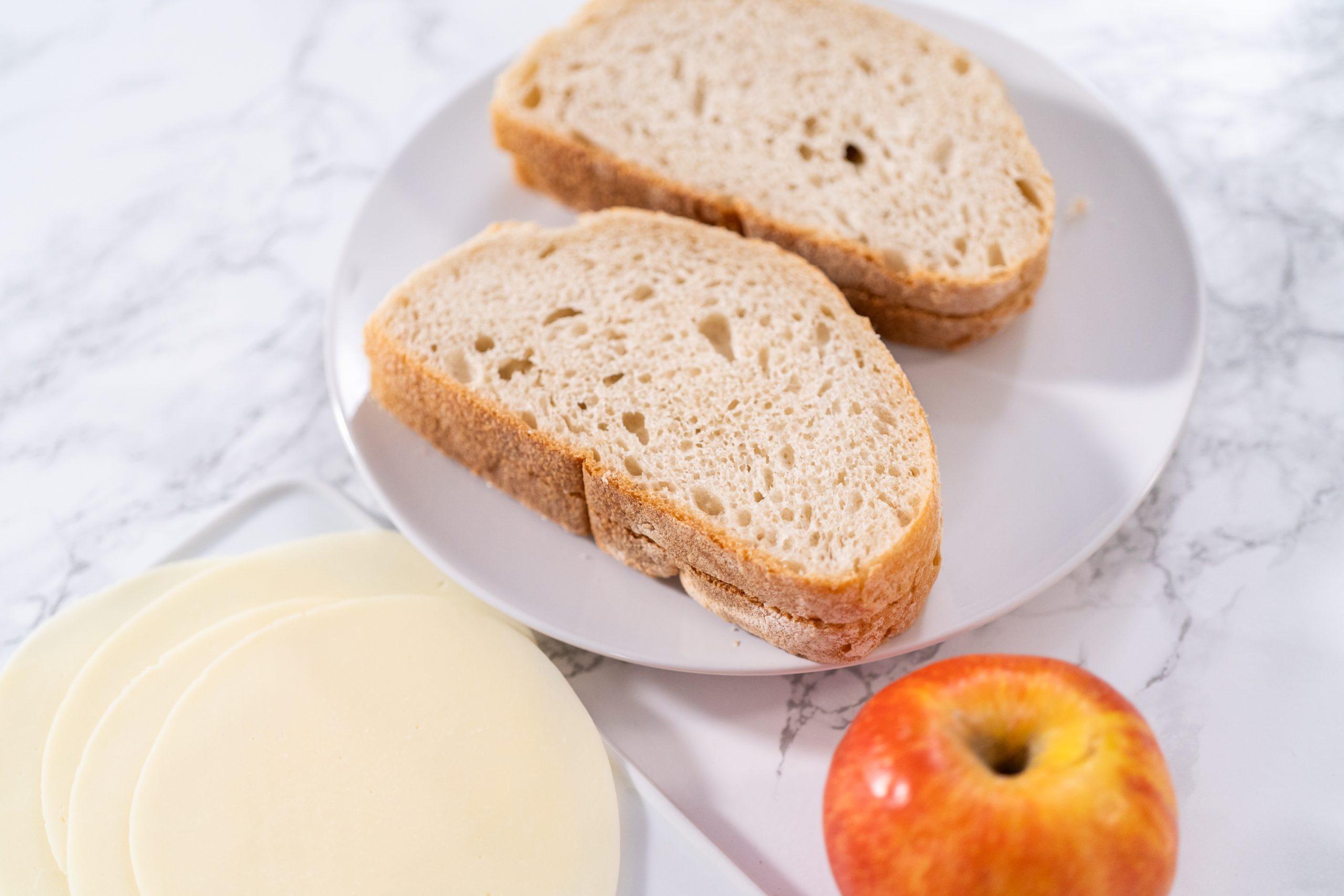 Assorted Bread Slices with Fresh Apple