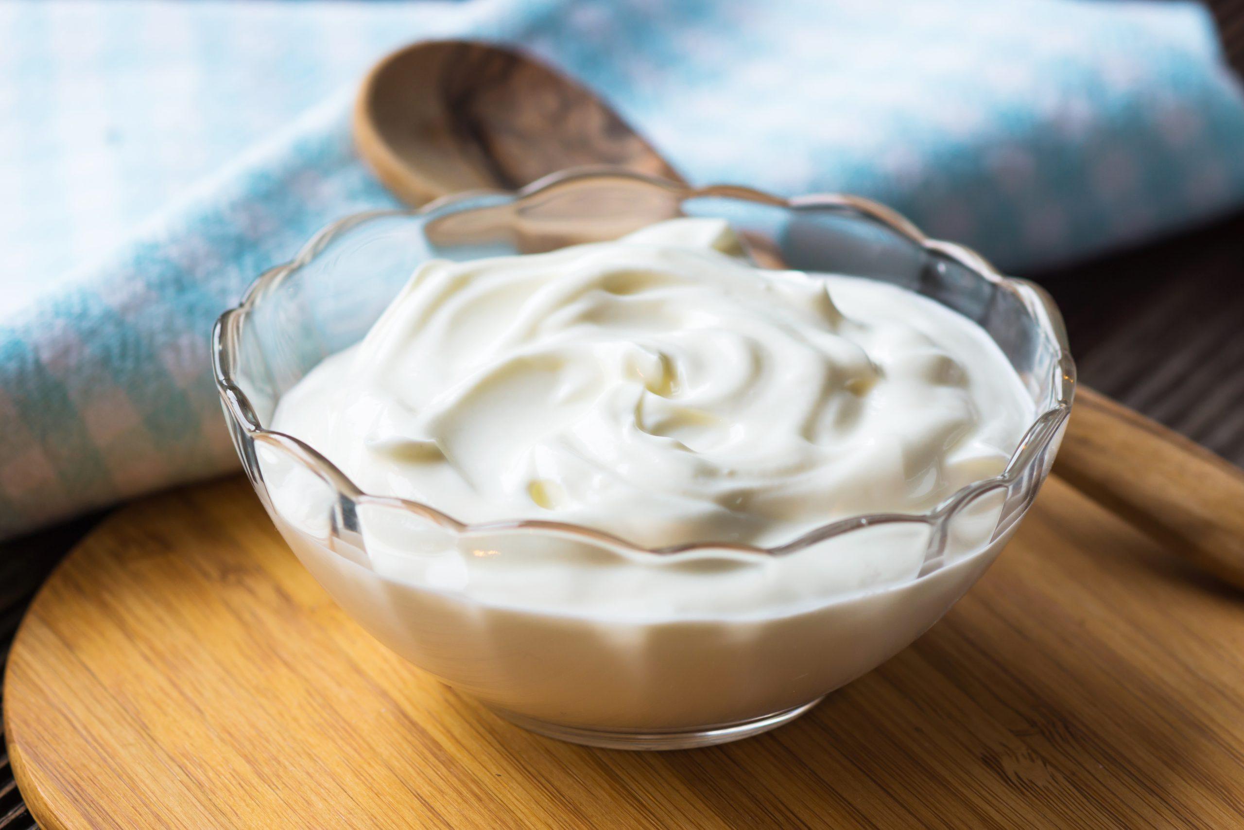 Bowl of White Dairy Product with Spoon