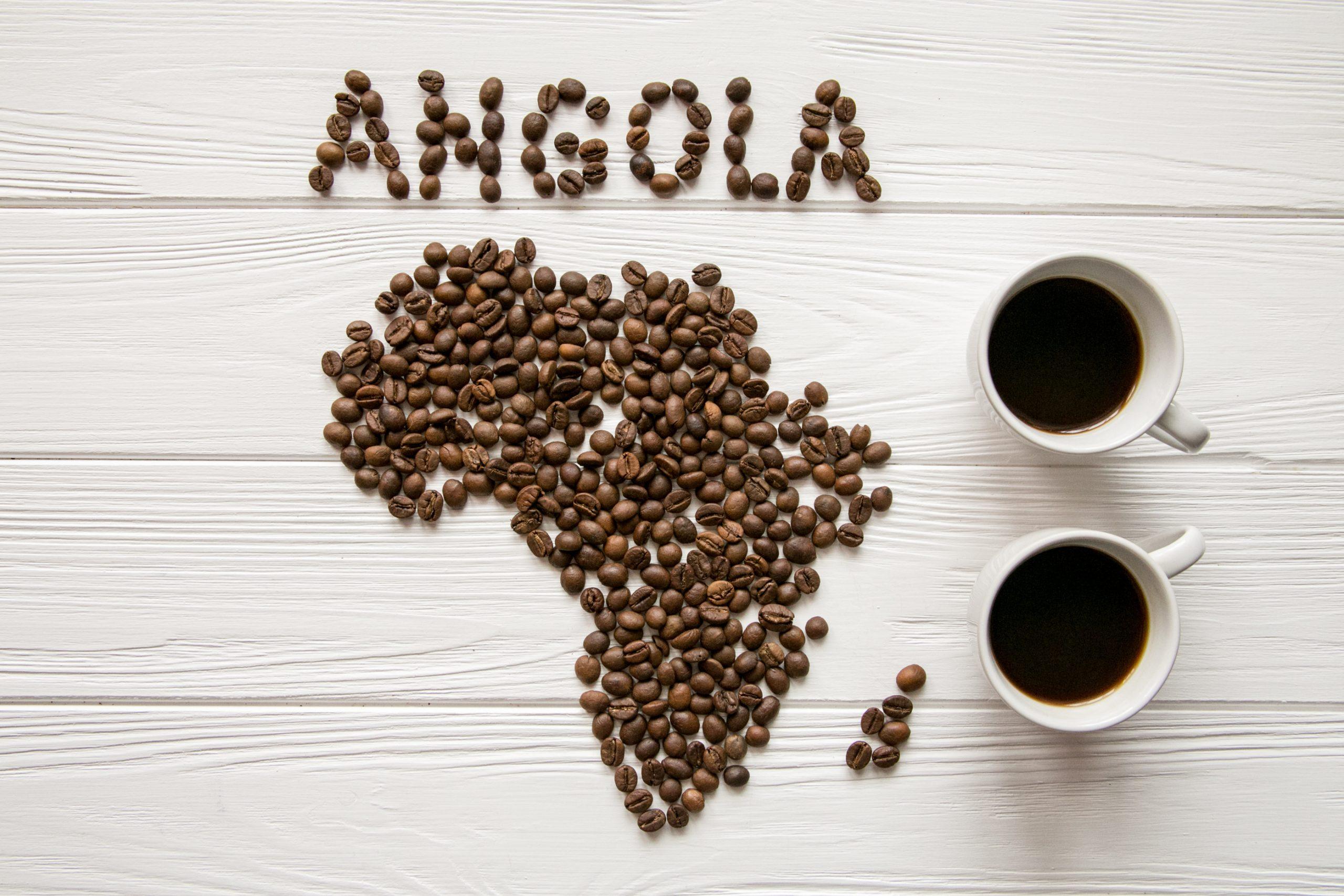 Coffee Map Highlighting Angola with Global Brews