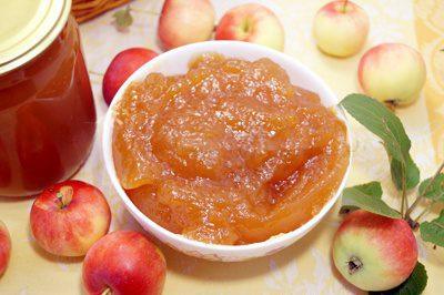 Bowl of Jam with Fresh Apples